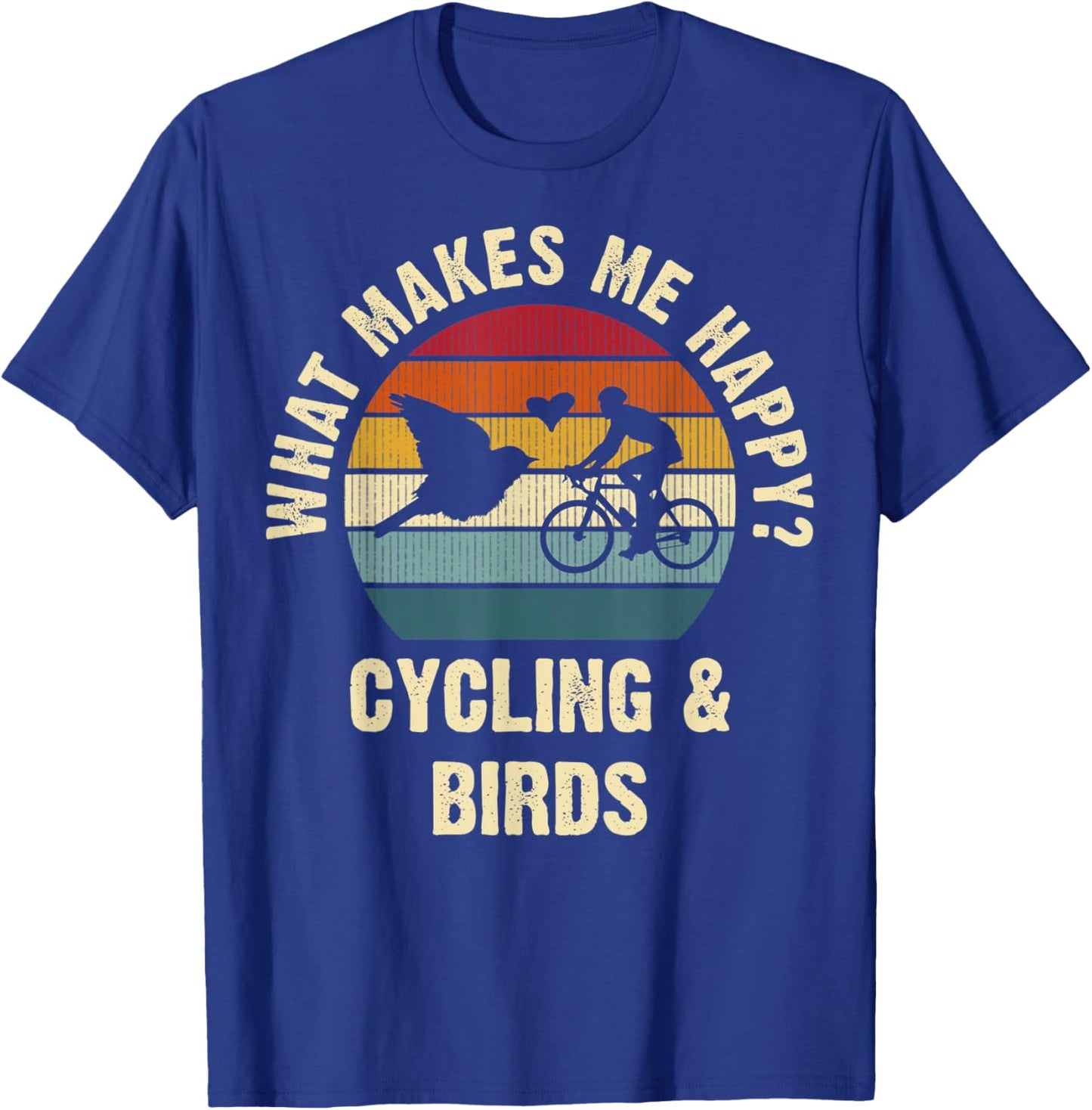 Bird and Cycling Lover Bike Pet Bicycle Vintage Animal Cute T-Shirt - T-Shirt | Royal