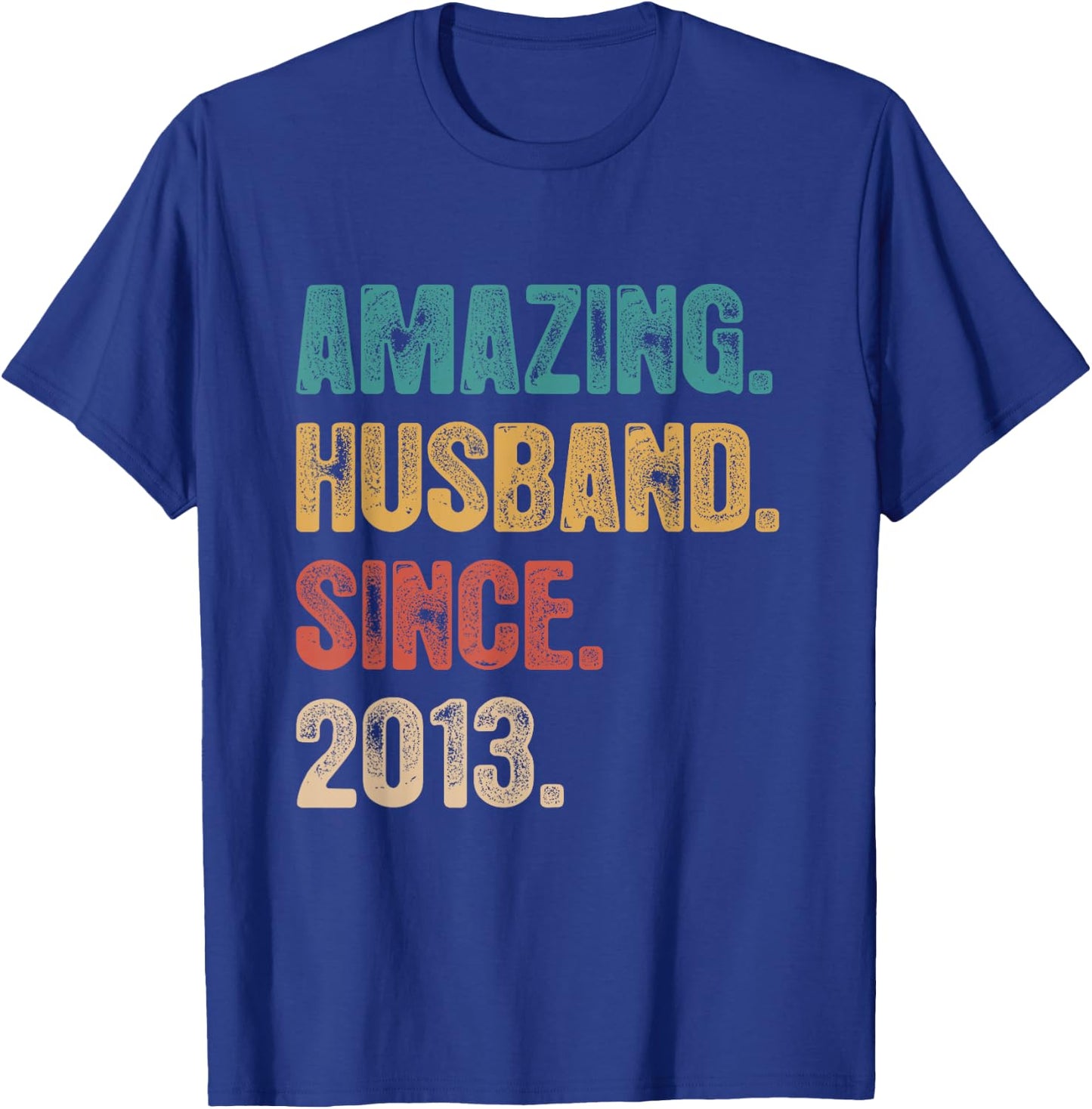 12th Wedding Anniversary Amazing Husband Since 2013 T-Shirt - T-Shirt | Royal