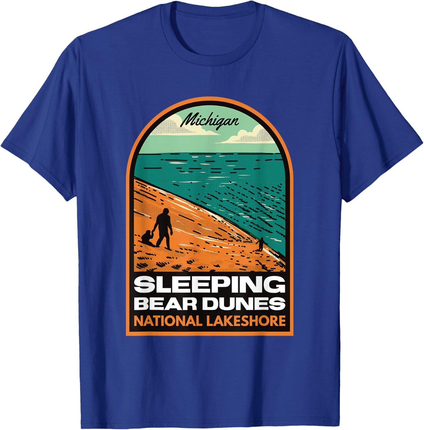 Sleeping Bear Dunes National Lakeshore Michigan Vintage T-Shirt - T-Shirt | Royal