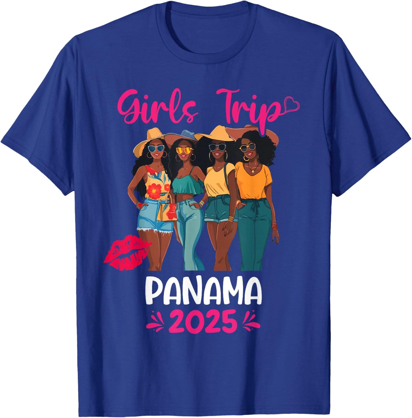 Black Girls Trip Panama 2025 Vacation Matching T-Shirt - T-Shirt | Royal