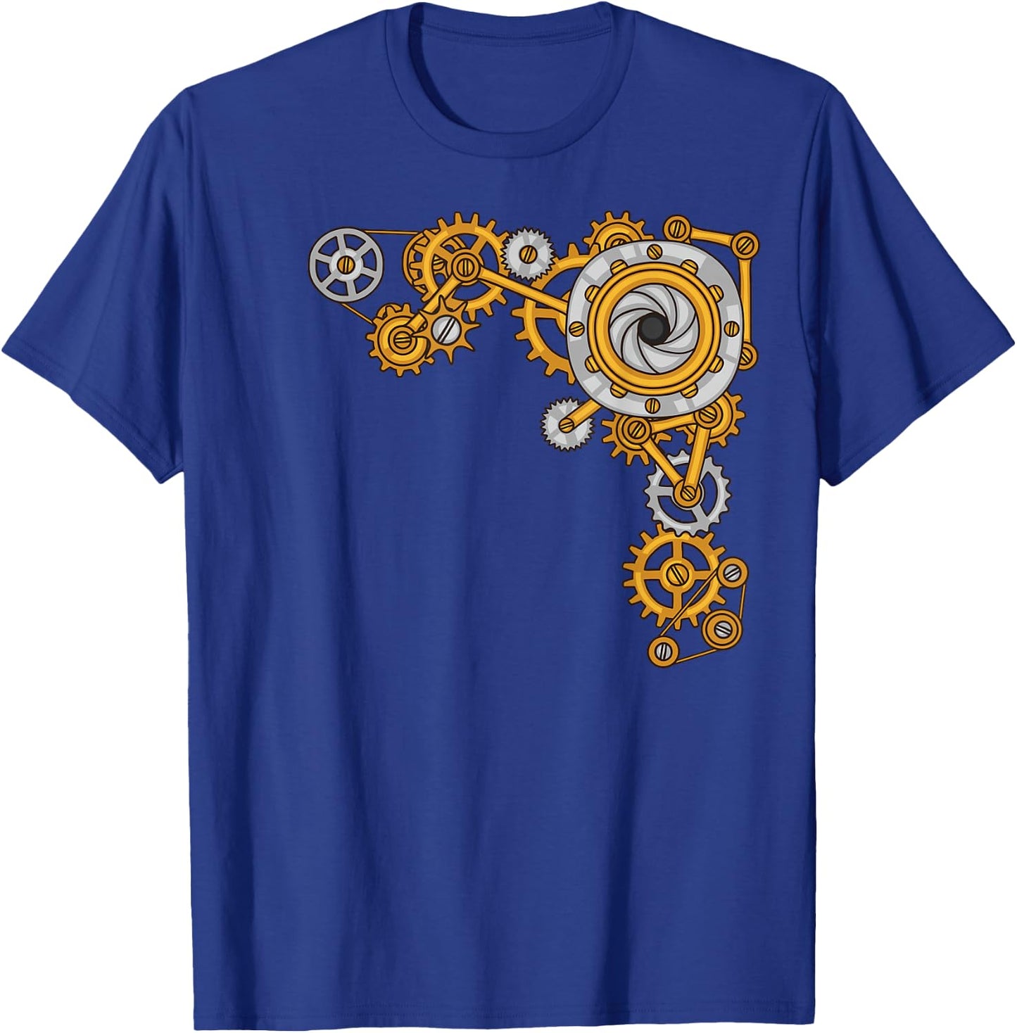 Steampunk Collage of Gears Mechanical Industrial T-Shirt - T-Shirt | Royal