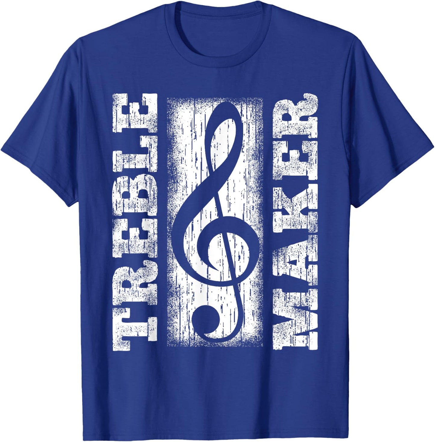 Treble Maker - Funny Distressed Treble Clef Graphic T-Shirt - T-Shirt | Royal