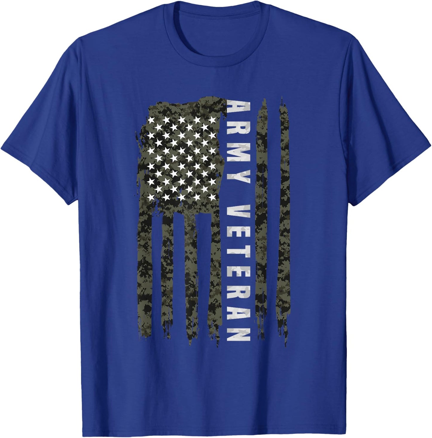 American Flag Patriotic Army Veteran T-Shirt - T-Shirt | Royal