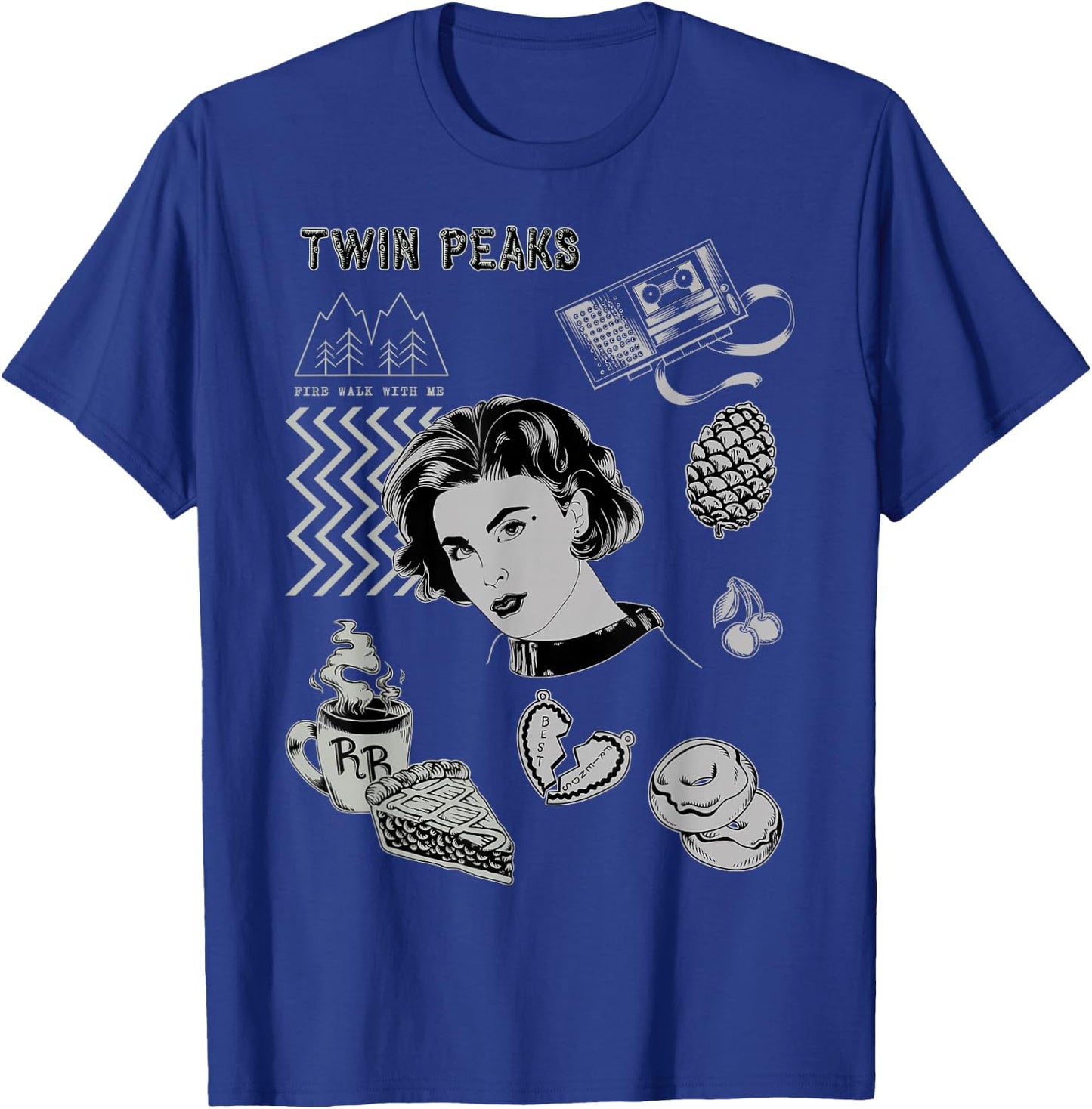 Twin Peaks Symbolism Patch Graphic T-Shirt - T-Shirt | Royal