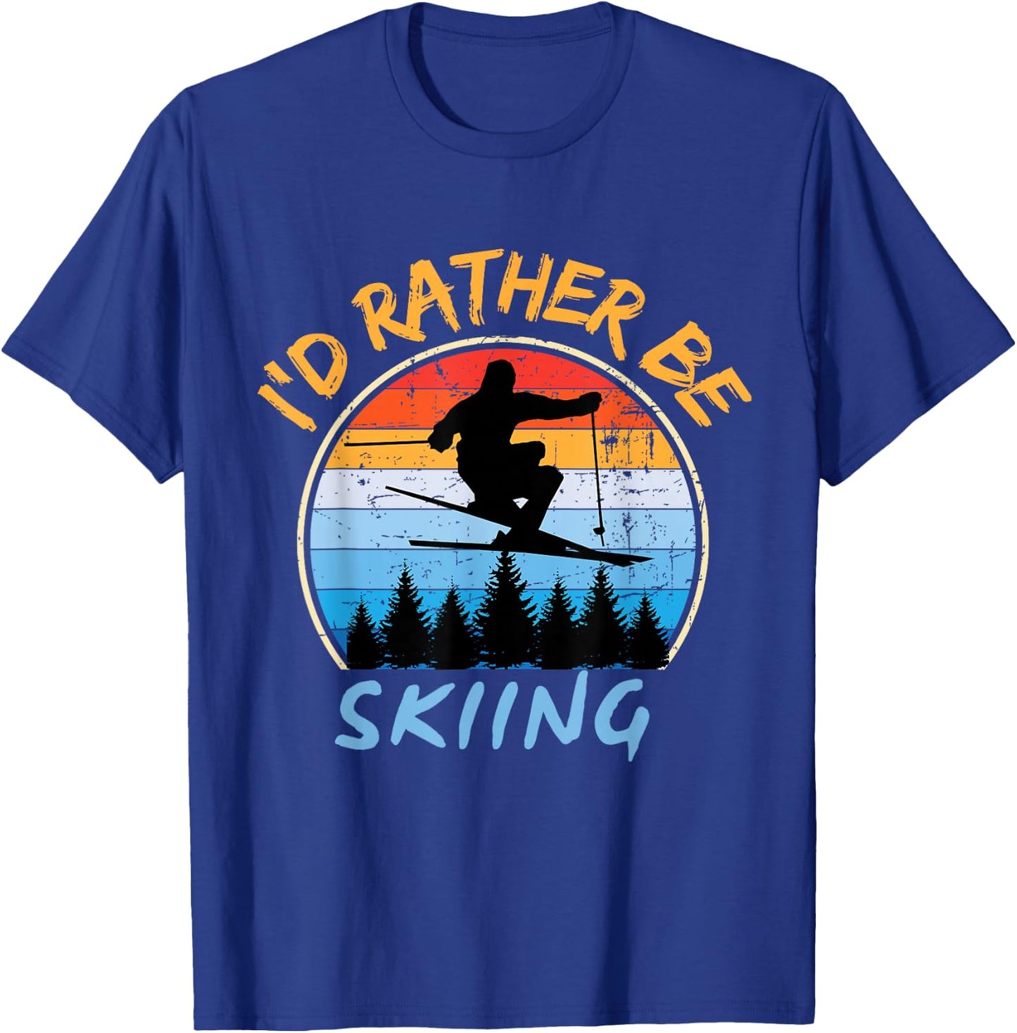 Ski I'd Rather Be Skiing T-Shirt - T-Shirt | Royal