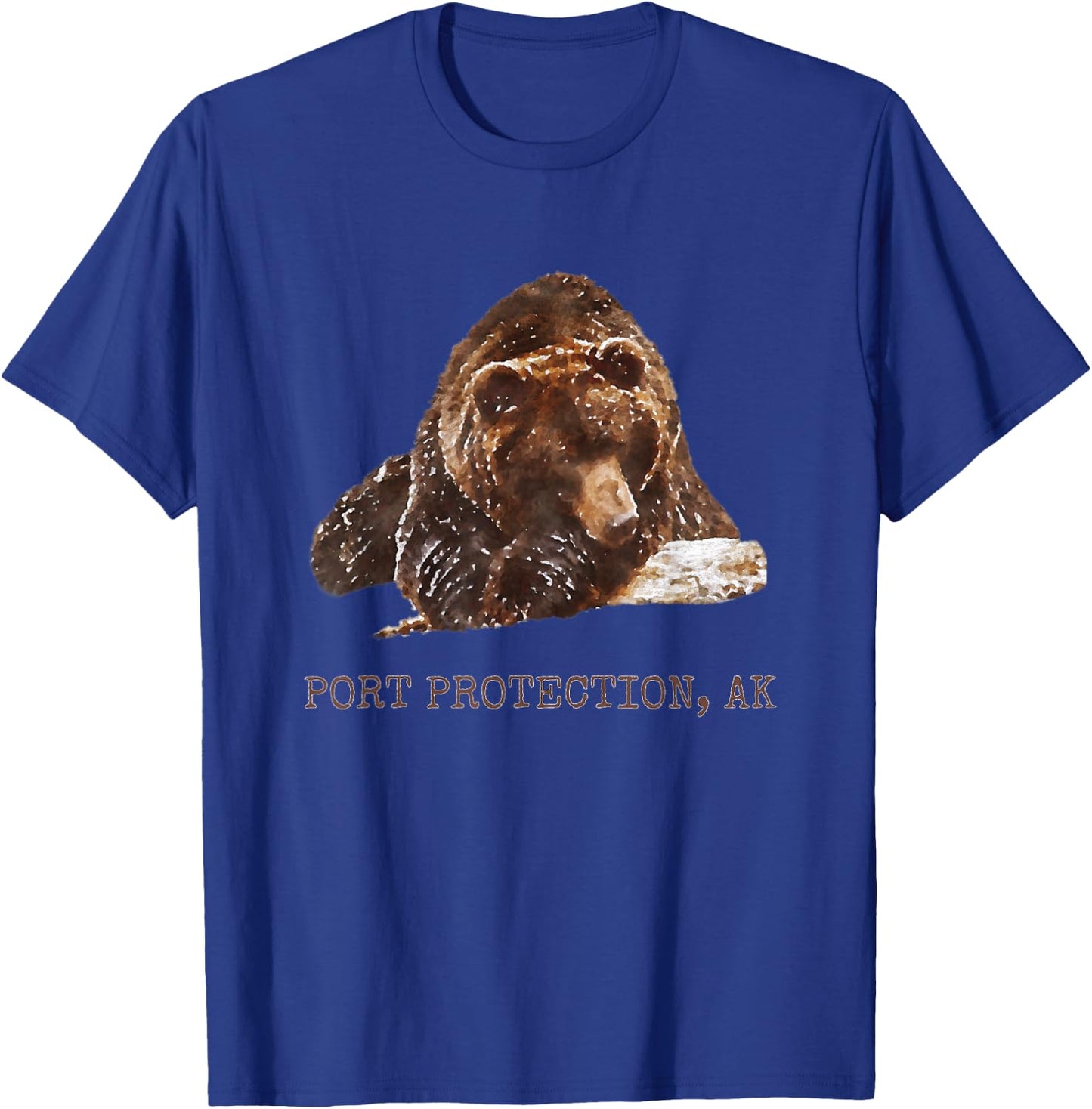 Port Protection Brown Grizzly Bear In Snow Alaska Pacific NW T-Shirt - T-Shirt | Royal