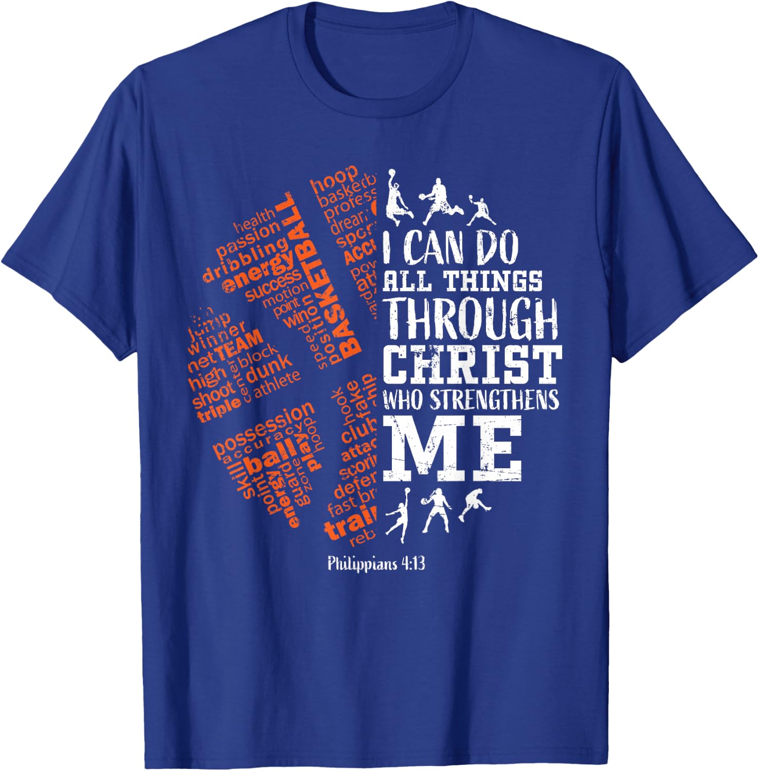 Basketball Sayings Christian Verse Teen Boys Kids Graphic T-Shirt - T-Shirt | Royal