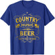 Country Music And Beer That's Why I'm Here Funny Vintage T-Shirt - T-Shirt | Royal