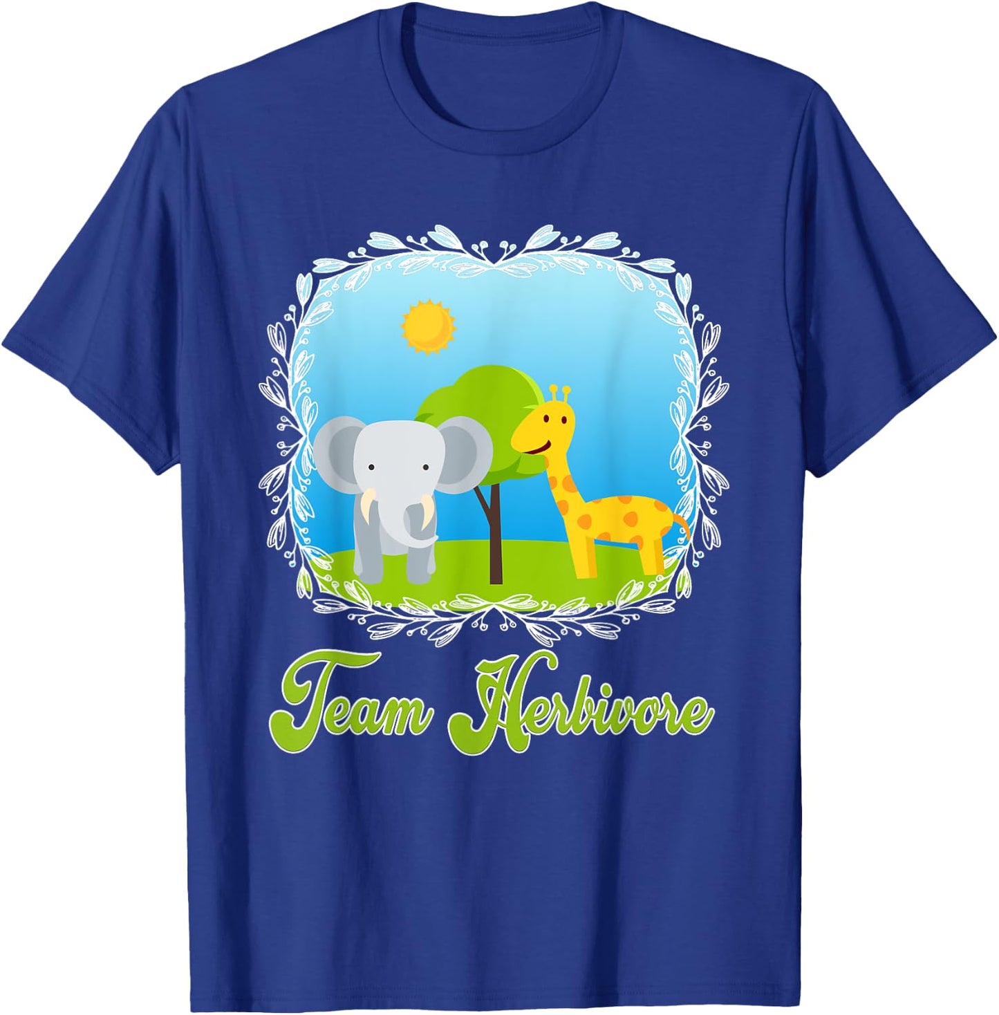 Team Herbivore Cute Animals Vegan Vegetarian Diet T-Shirt - T-Shirt | Royal
