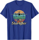 C-141 Starlifter Retro Sunset Airlift Cargo Airplane T-Shirt - T-Shirt | Royal