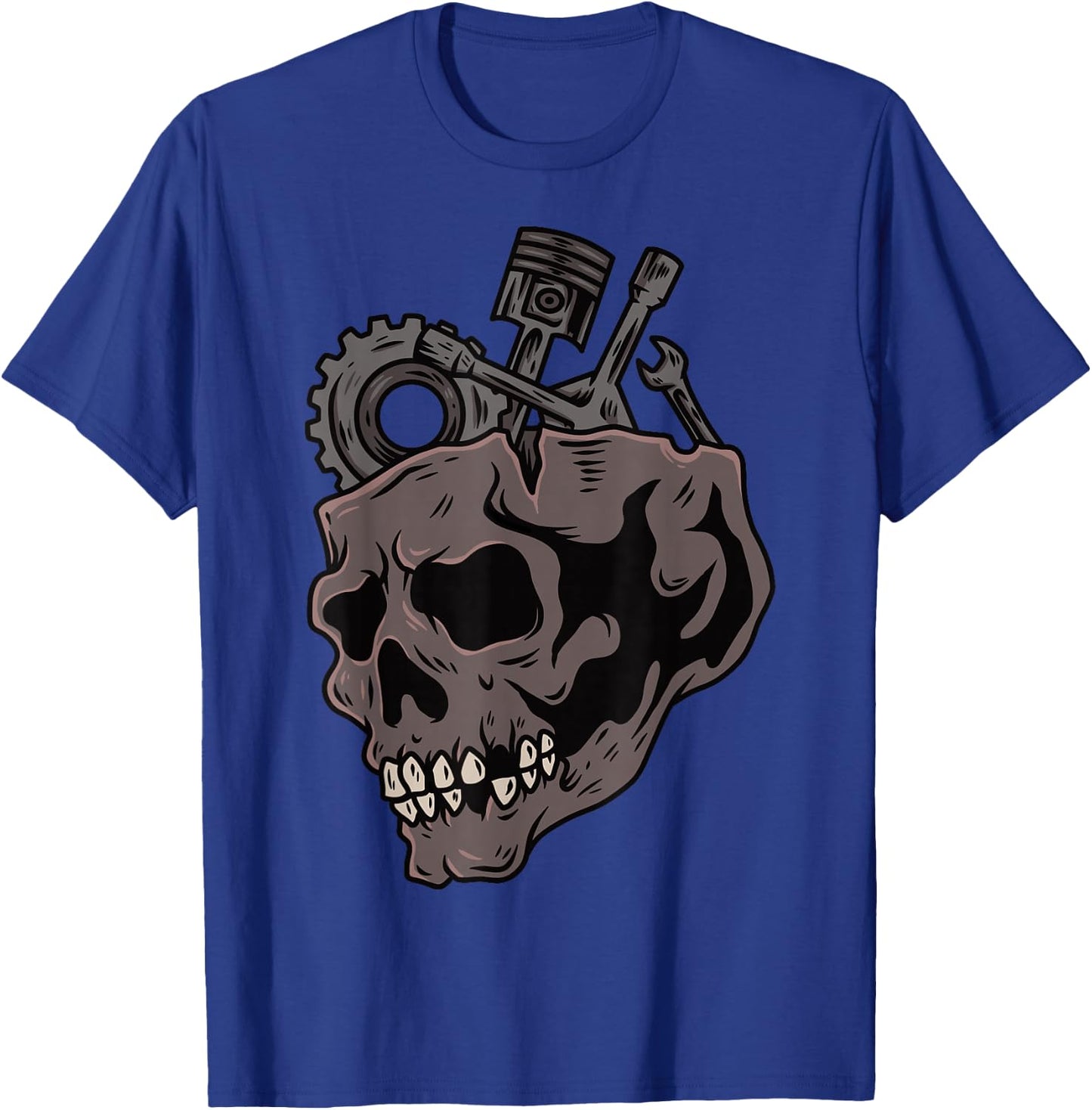 Mechanic Tool Skull T-Shirt - T-Shirt | Royal