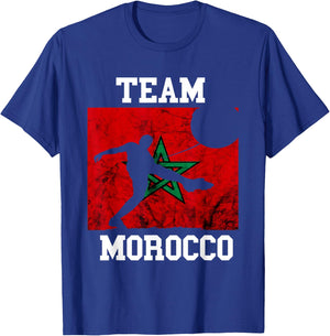 Morocco Moroccan Soccer Team Moroccan Pride Morocco Flag T-Shirt - T-Shirt | Royal