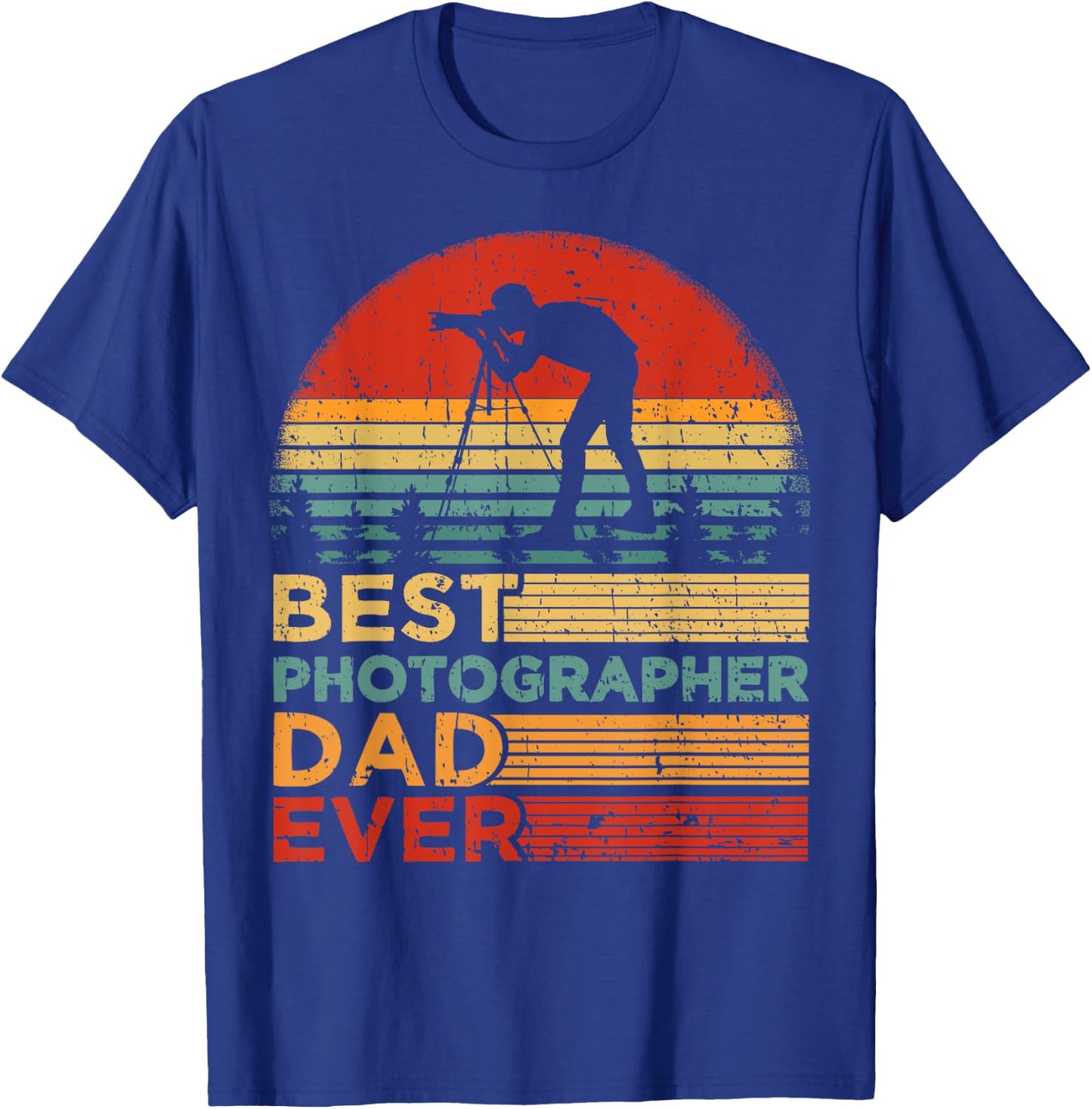 Best Photographer Dad Ever Vintage Photographer Father's Day T-Shirt - T-Shirt | Royal