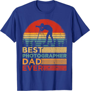 Best Photographer Dad Ever Vintage Photographer Father's Day T-Shirt - T-Shirt | Royal