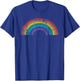 Rainbow Vintage 80's Retro Style Women Men Girls Gift T-Shirt - T-Shirt | Royal