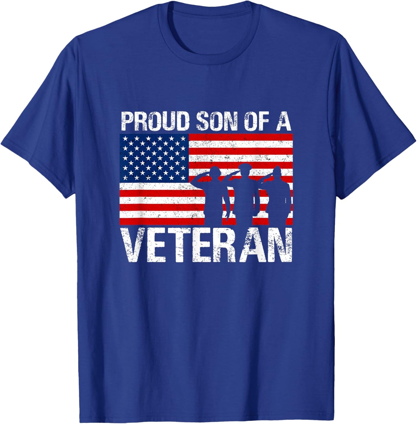 USA United States Military Family Proud Son of A Veteran T-Shirt - T-Shirt | Royal