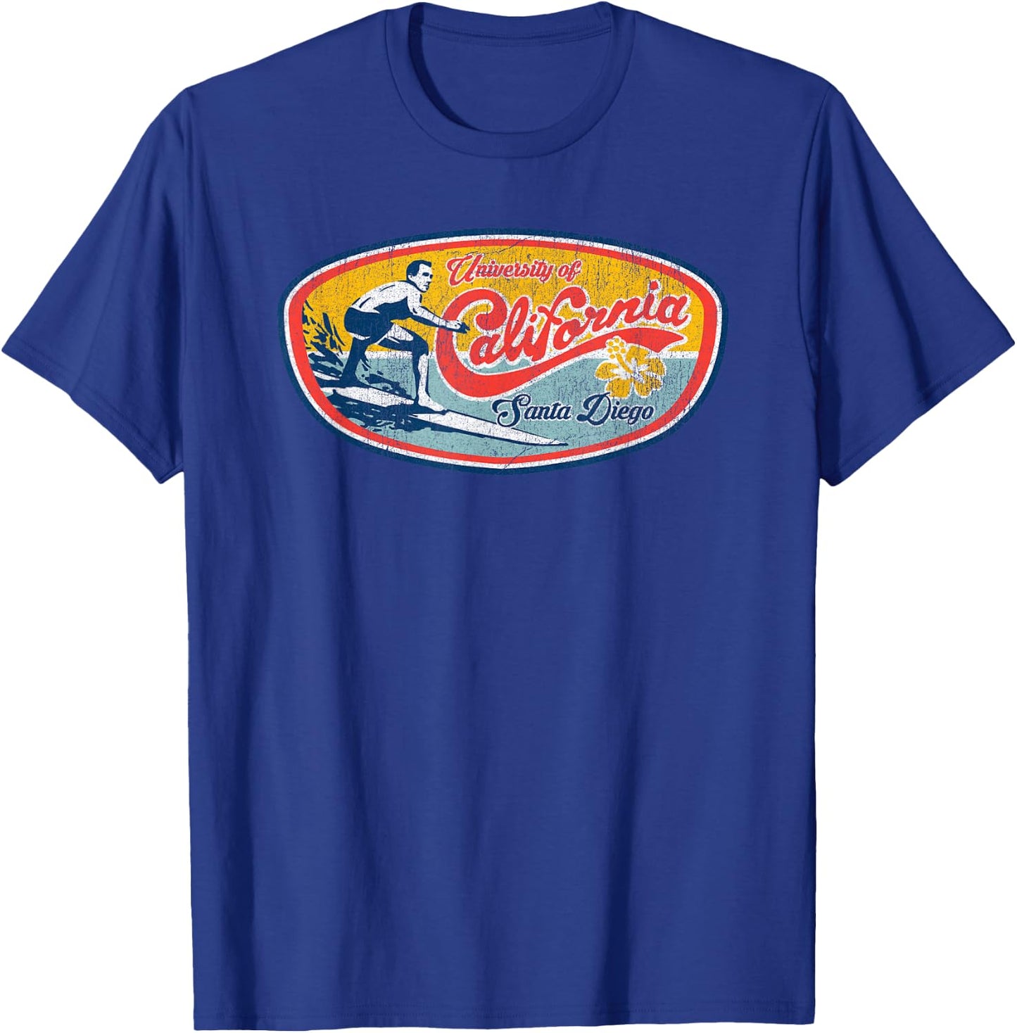 Vintage Retro Surf Style UCSD T-Shirt - T-Shirt | Royal