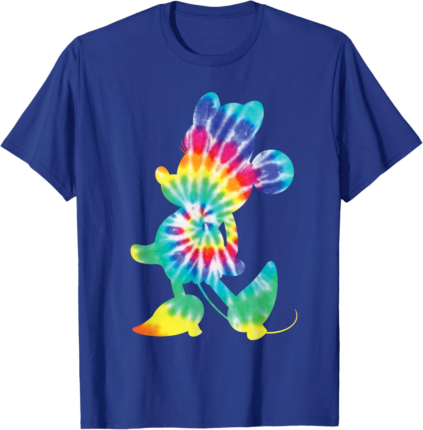 Disney Minnie Mouse Silhouette 90s Rainbow Tie Dye T-Shirt - T-Shirt | Royal