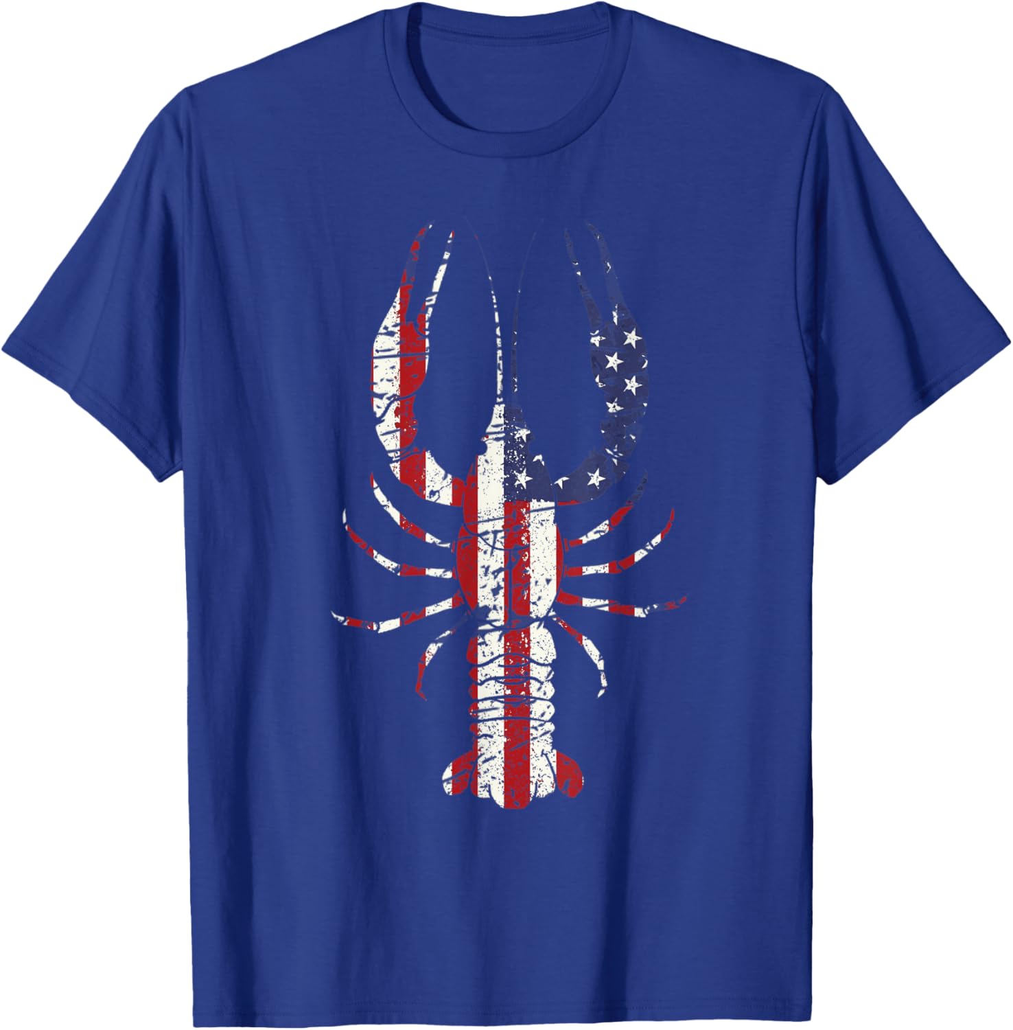 Mardi Gras Shirt Fleur De Lis Crawfish Shirt American Flag T-Shirt - T-Shirt | Royal