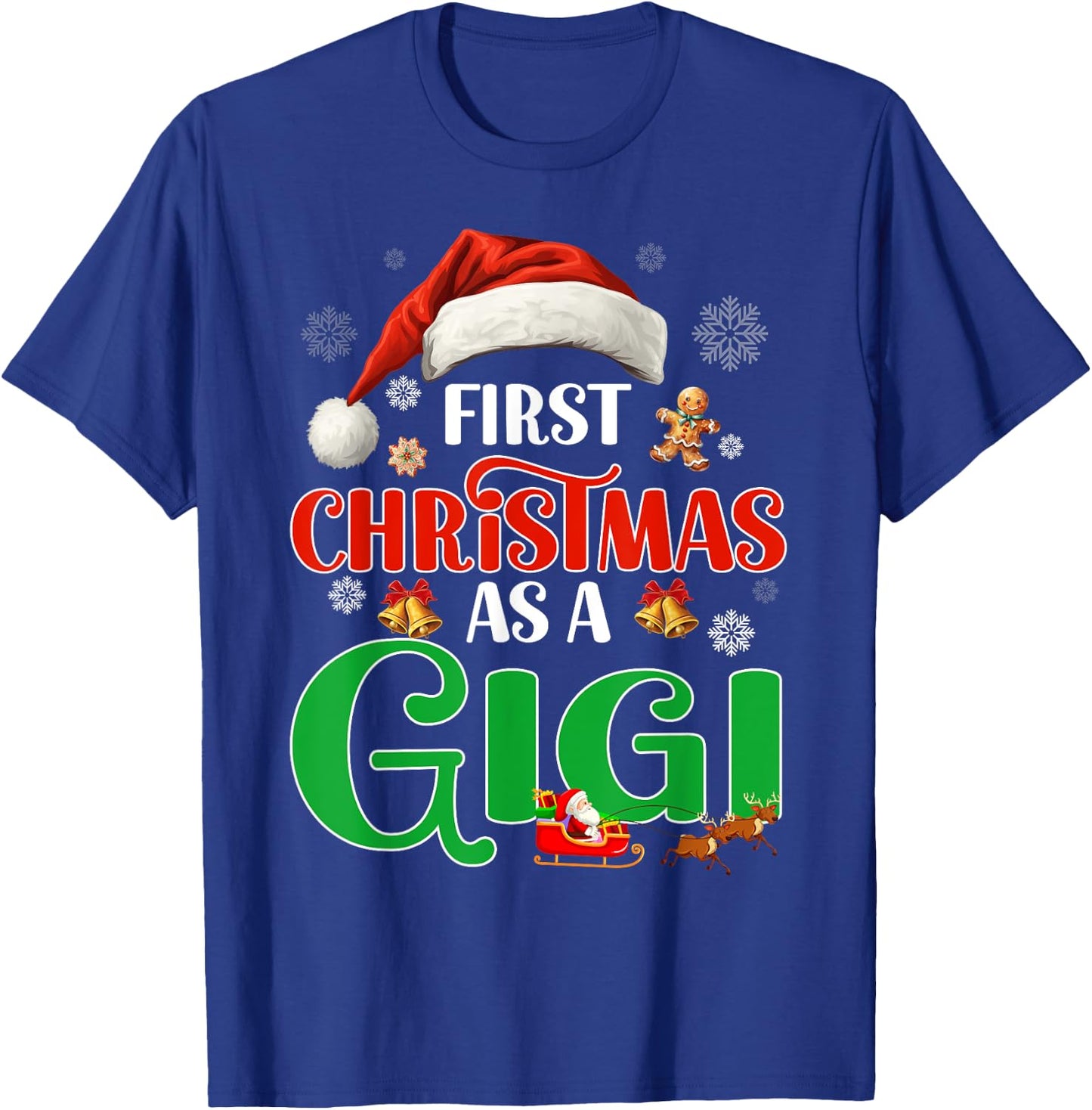 Funny Announcement First Christmas As A Gigi Matching Family T-Shirt - T-Shirt | Royal
