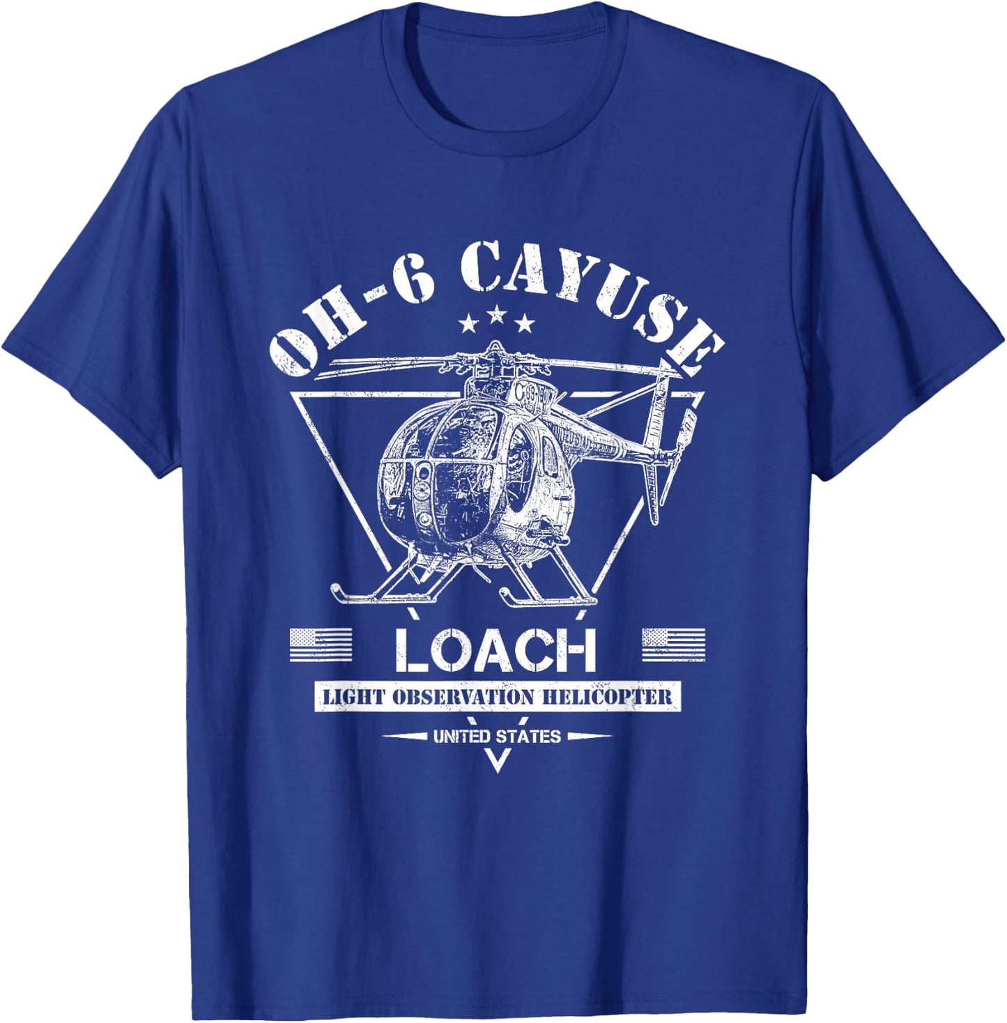 OH-6 "Loach" Cayuse Helicopter T-Shirt - T-Shirt | Royal
