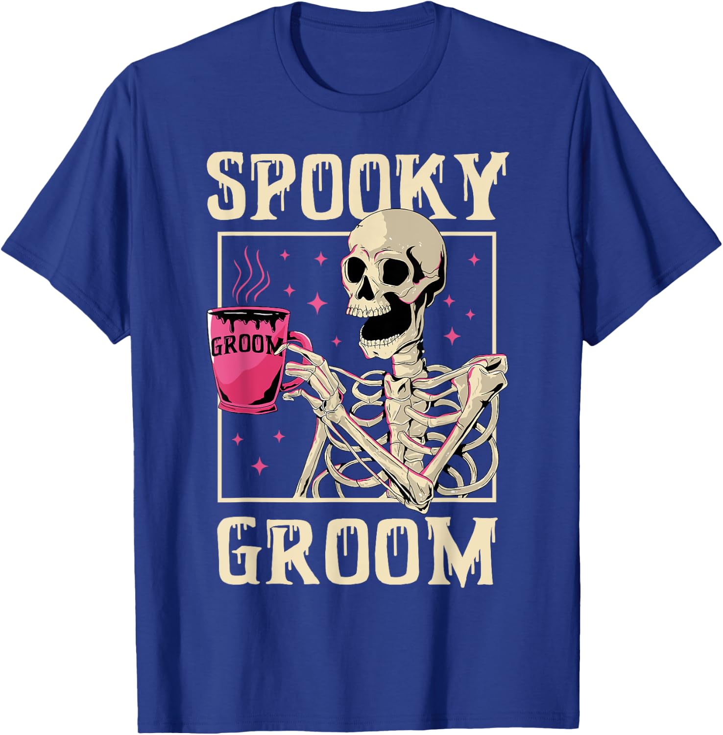 Spooky Groom Skeleton Halloween Wedding Bachelor Party T-Shirt - T-Shirt | Royal