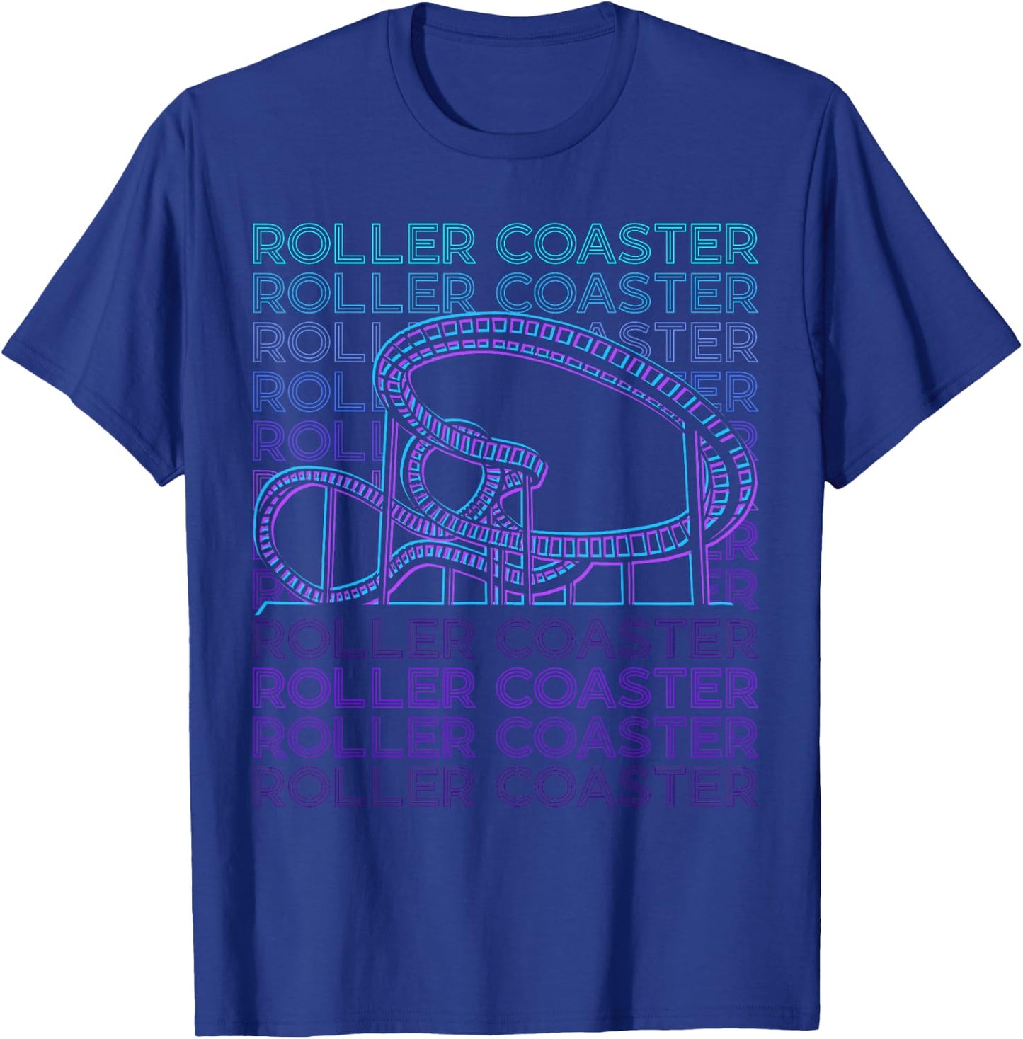 Roller Coaster Gifts Roller Coaster Retro - -Adults, Kids - Black - Small - Short Sleeve - Cotton, Polyester T-Shirt - T-Shirt | Royal