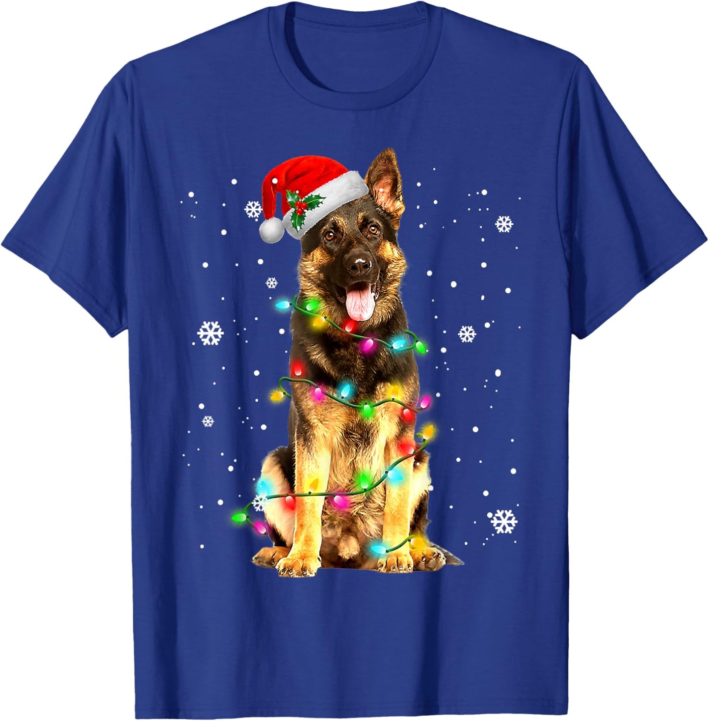 German Shepherd Dog Tree Christmas Sweater Xmas Dogs T-Shirt - T-Shirt | Royal