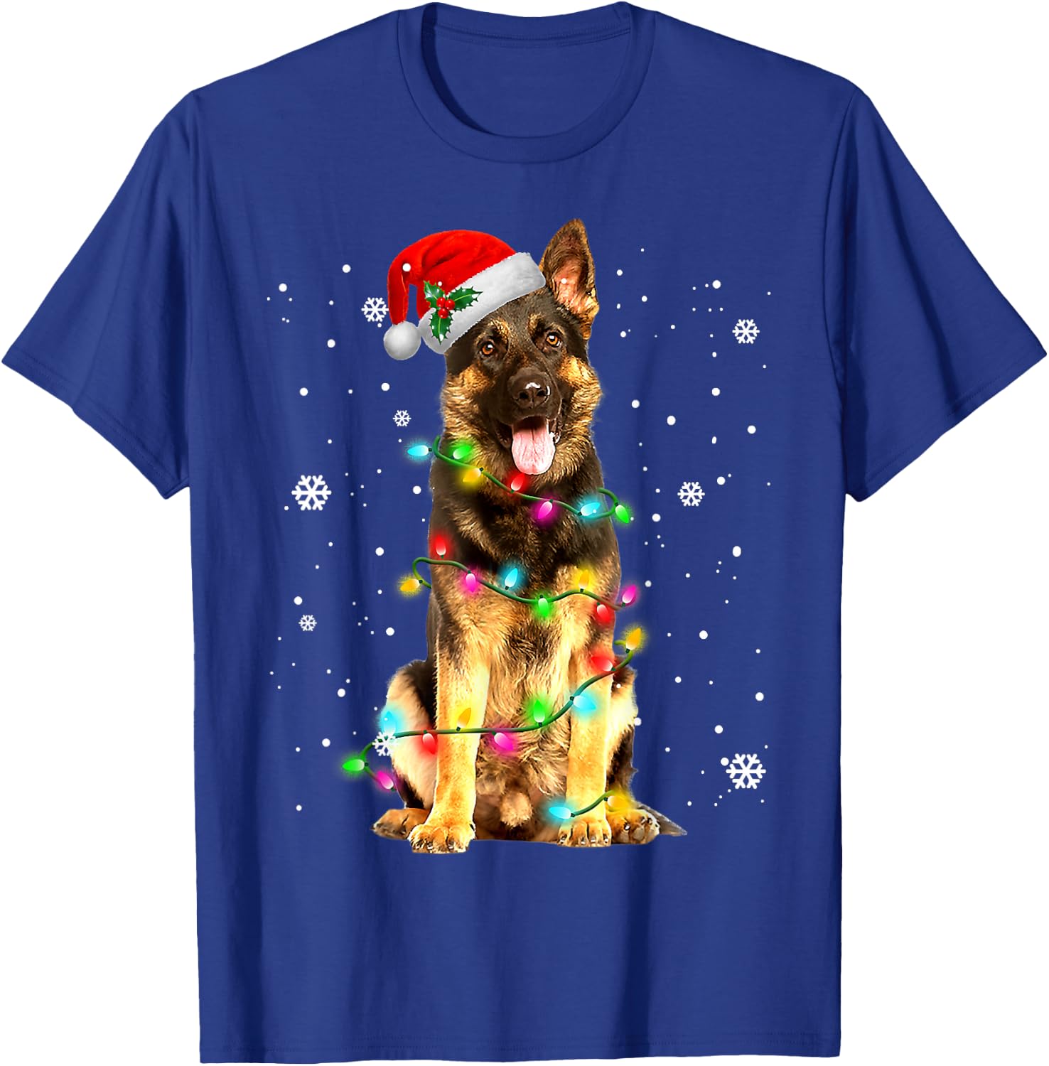 German Shepherd Dog Tree Christmas Sweater Xmas Dogs T-Shirt - T-Shirt | Royal