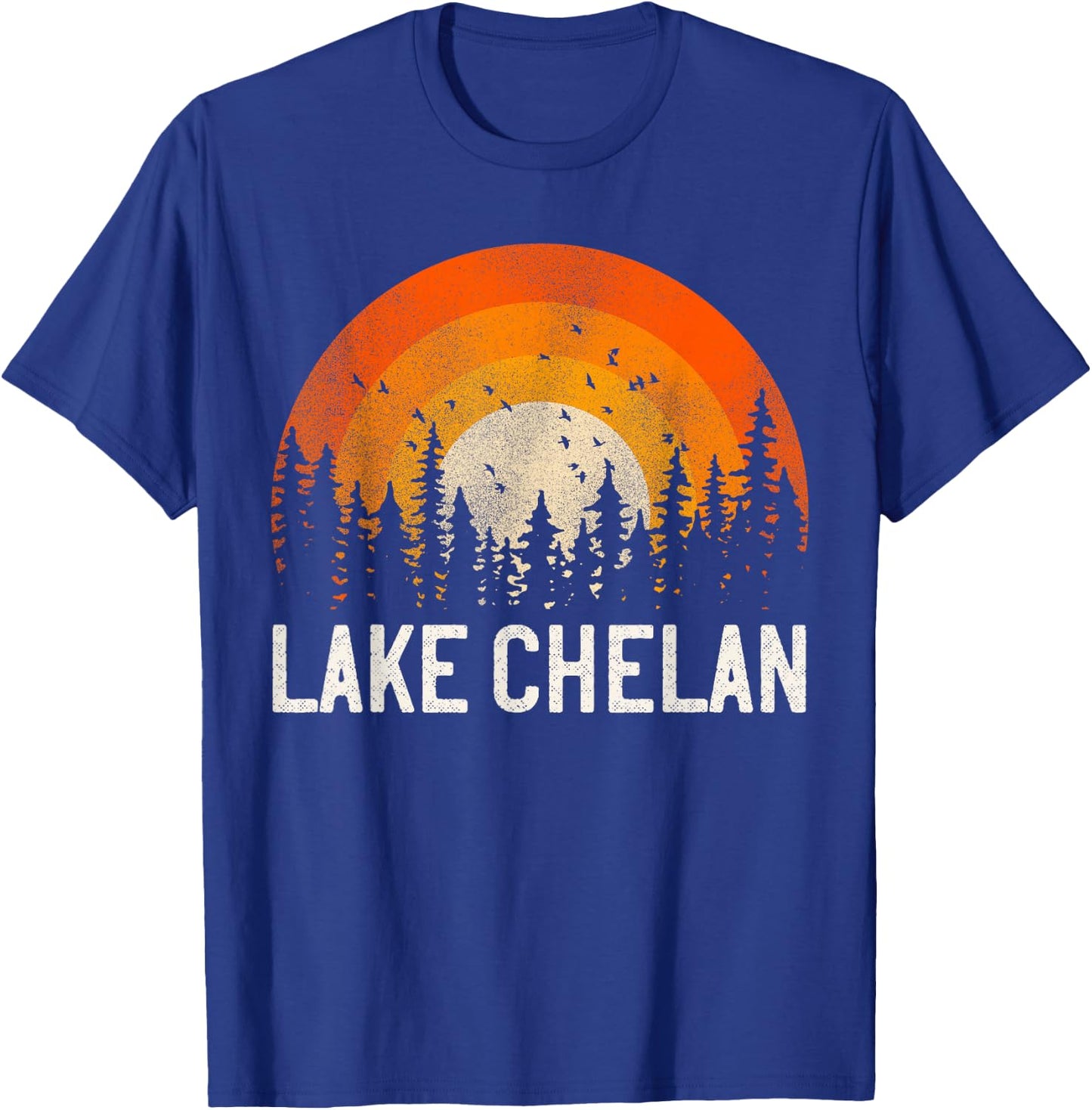 Lake Chelan - Vintage Men Women 70s 80s Graphic Cool Retro T-Shirt - T-Shirt | Royal