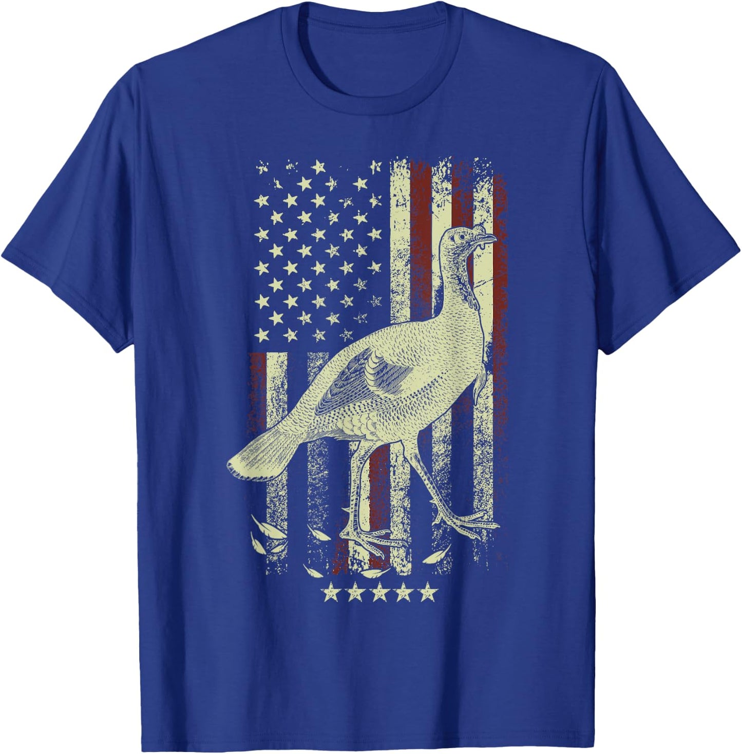 USA American Flag Hunters - Hunting Wild Turkey Bird Women Men T-Shirt - T-Shirt | Royal