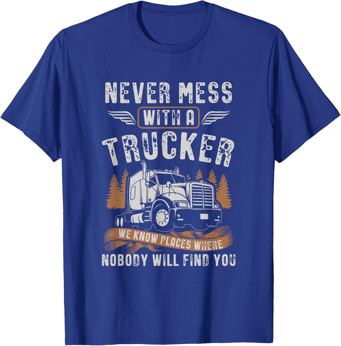 Vintage Trucker Shirt Truck Driving Gift Truck Lover T-Shirt - T-Shirt | Royal