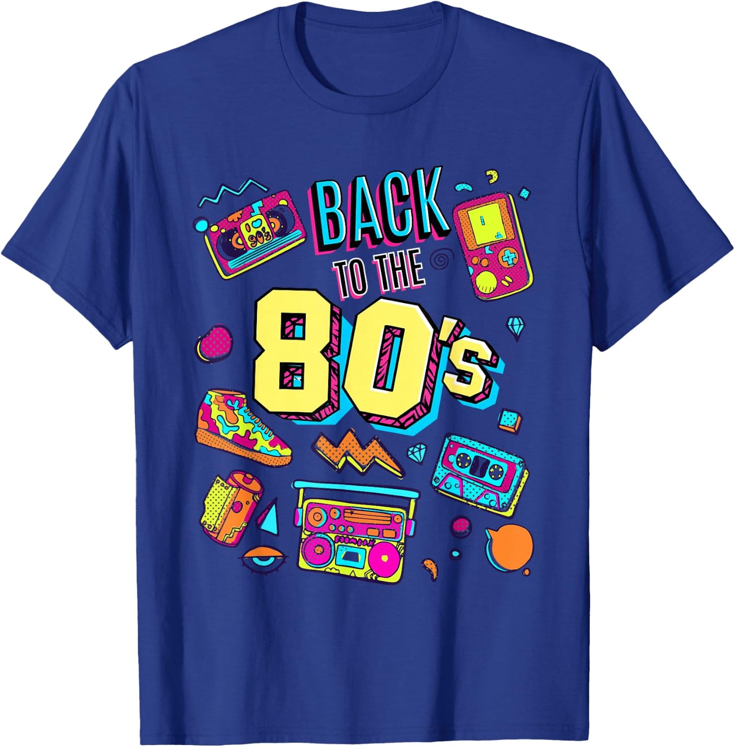 Enjoy Celebrate & Wear Cool Back To 80's Graphic Design Fun T-Shirt - T-Shirt | Royal