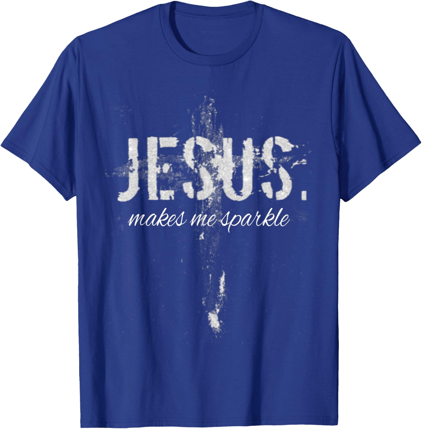 Jesus Makes Me Sparkle Funny Vintage Christian Faith T-Shirt - T-Shirt | Royal