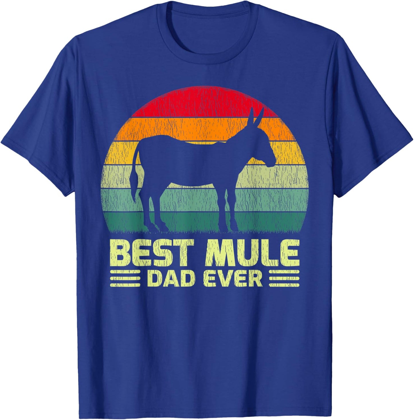 Funny Vintage Best Mule Dad Ever Father's Day T-Shirt - T-Shirt | Royal