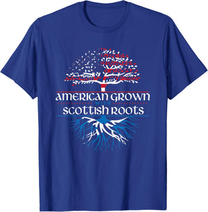 American Grown with Scottish Roots - Scotland Pride Heritage T-Shirt - T-Shirt | Royal