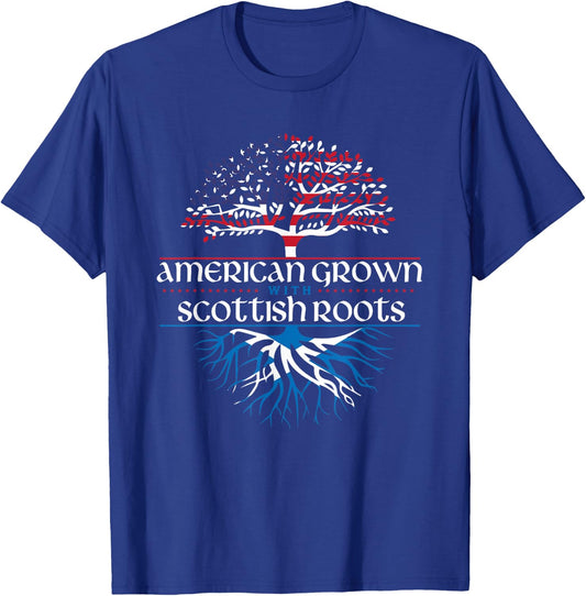 American Grown with Scottish Roots - Scotland Pride Heritage T-Shirt - T-Shirt | Royal