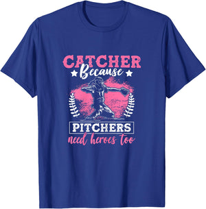 Funny Softball Lover Graphic Women Girls Softball Catcher T-Shirt - T-Shirt | Royal