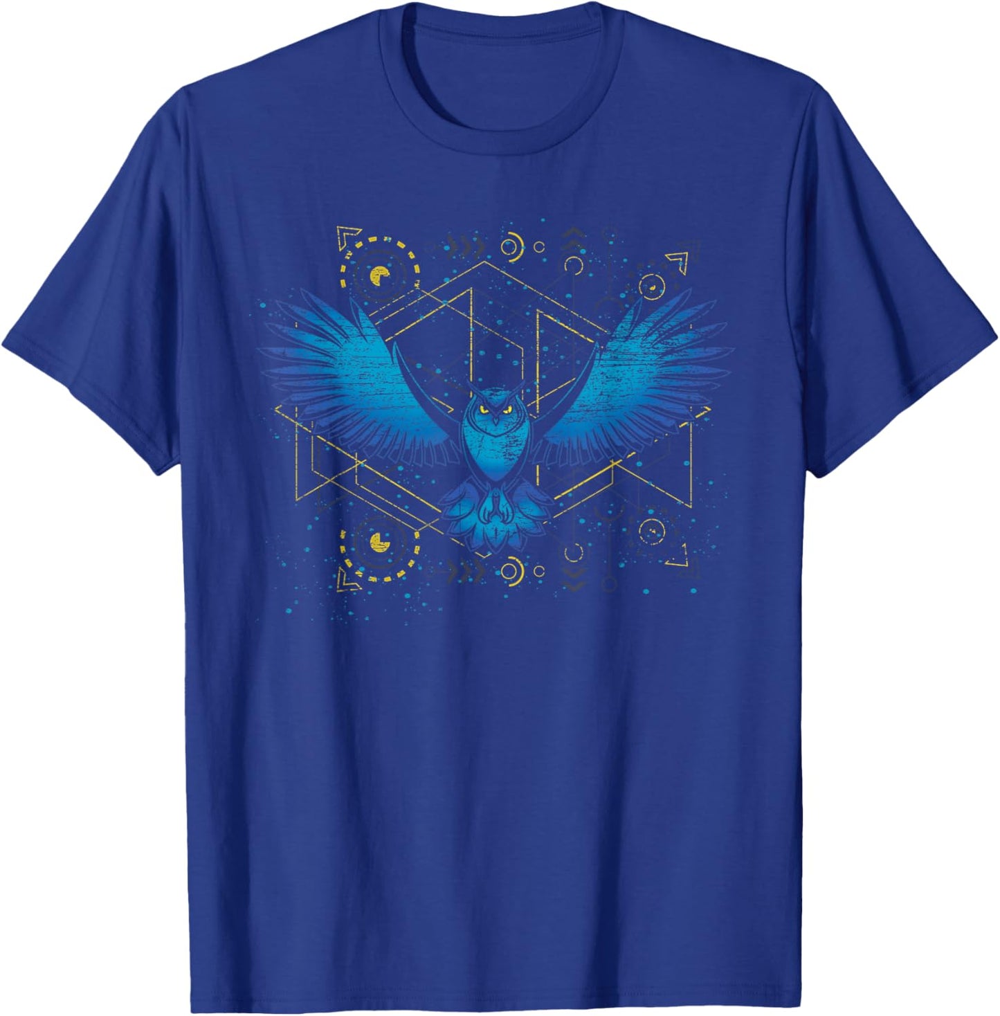 Flying Bird Wise Animal Wildlife Forest Nature Owl T-Shirt - T-Shirt | Royal
