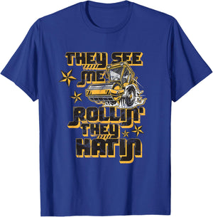 Vibratory Roller They See Me Rollin They Hatin Road-Roller T-Shirt - T-Shirt | Royal