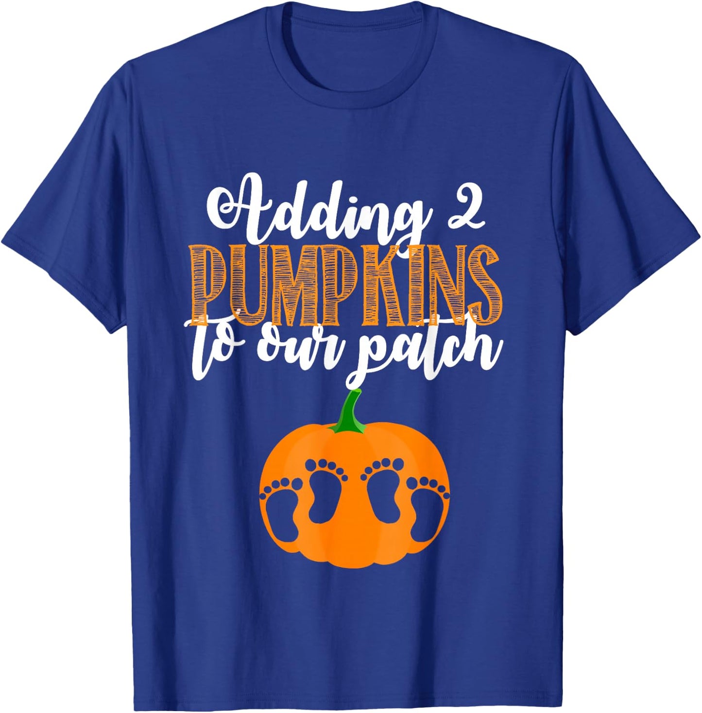 Twin Halloween Pregnancy Shirt for Twins Pumpkin Patch T-Shirt - T-Shirt | Royal
