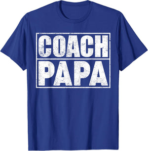 Funny Soccer Football Basketball Coach Papa Father's Day T-Shirt - T-Shirt | Royal