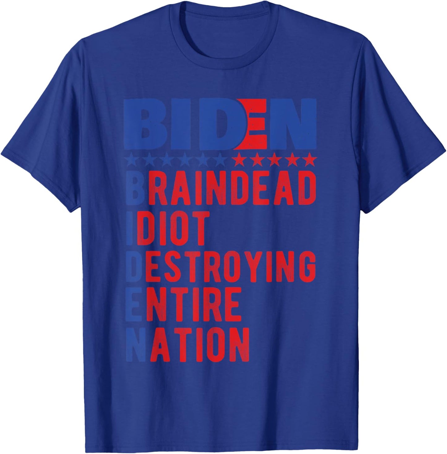 Anti Biden, Braindead Idiot Destroying Entire Nation T-Shirt - T-Shirt | Royal