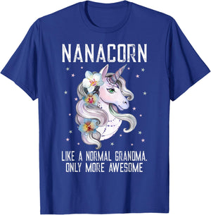 Nanacorn Cute Unicorn Lover Mother Day Gift Grandma T-Shirt - T-Shirt | Royal
