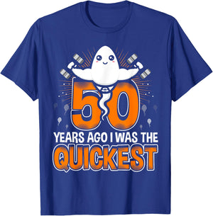 50 years ago I was the quickest 50th birthday funny T-Shirt - T-Shirt | Royal