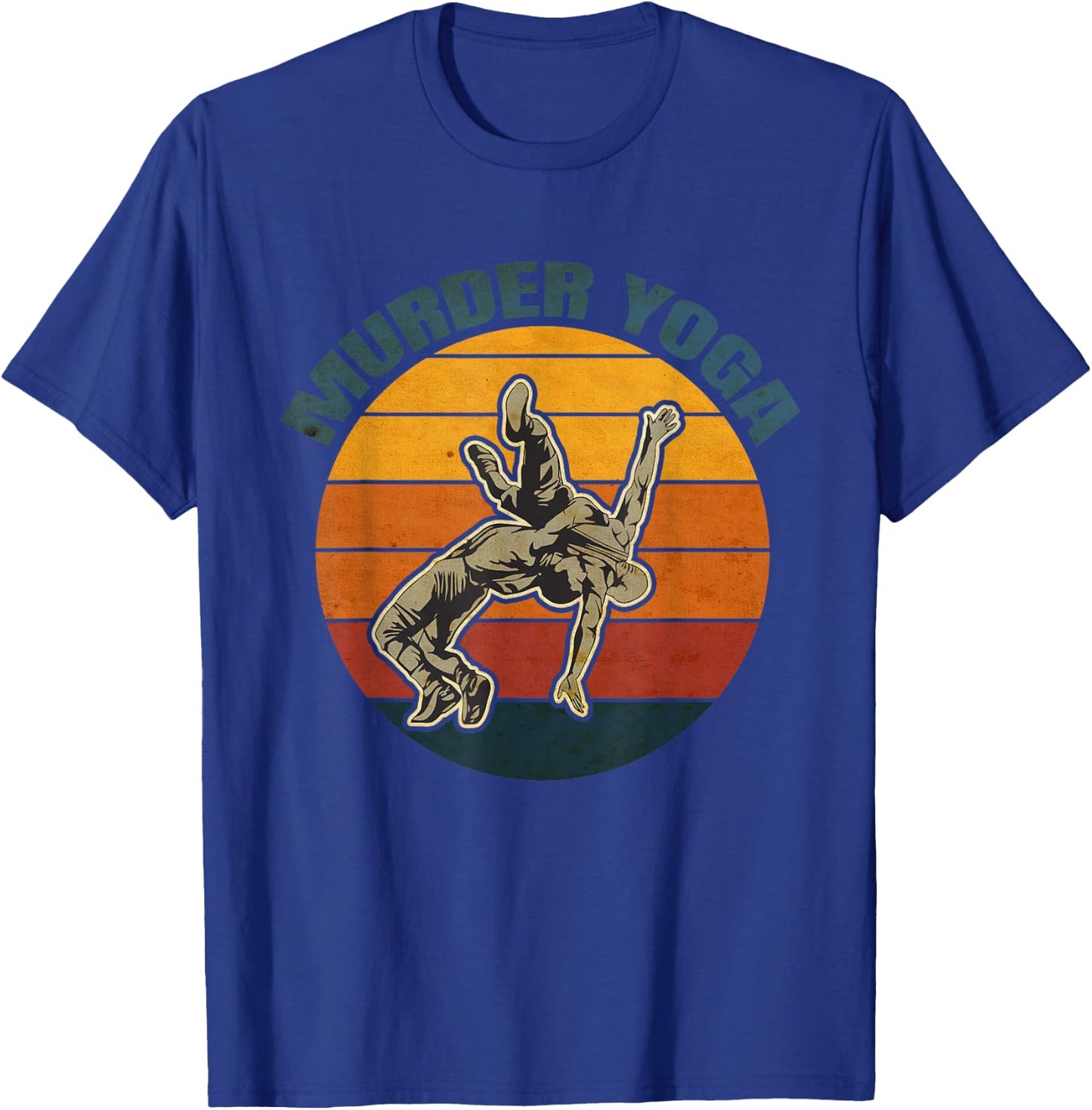 Vintage Wrestling Murder Yoga Whistler Humor T-Shirt - T-Shirt | Royal