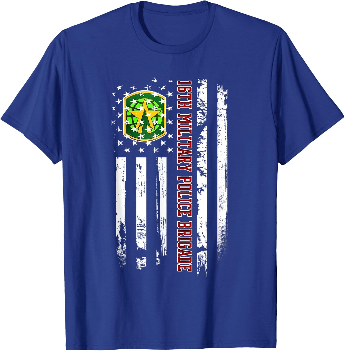 16th Military Police Brigade Veteran USA Flag Veterans Xmas T-Shirt - T-Shirt | Royal