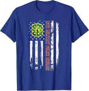 16th Military Police Brigade Veteran USA Flag Veterans Xmas T-Shirt - T-Shirt | Royal