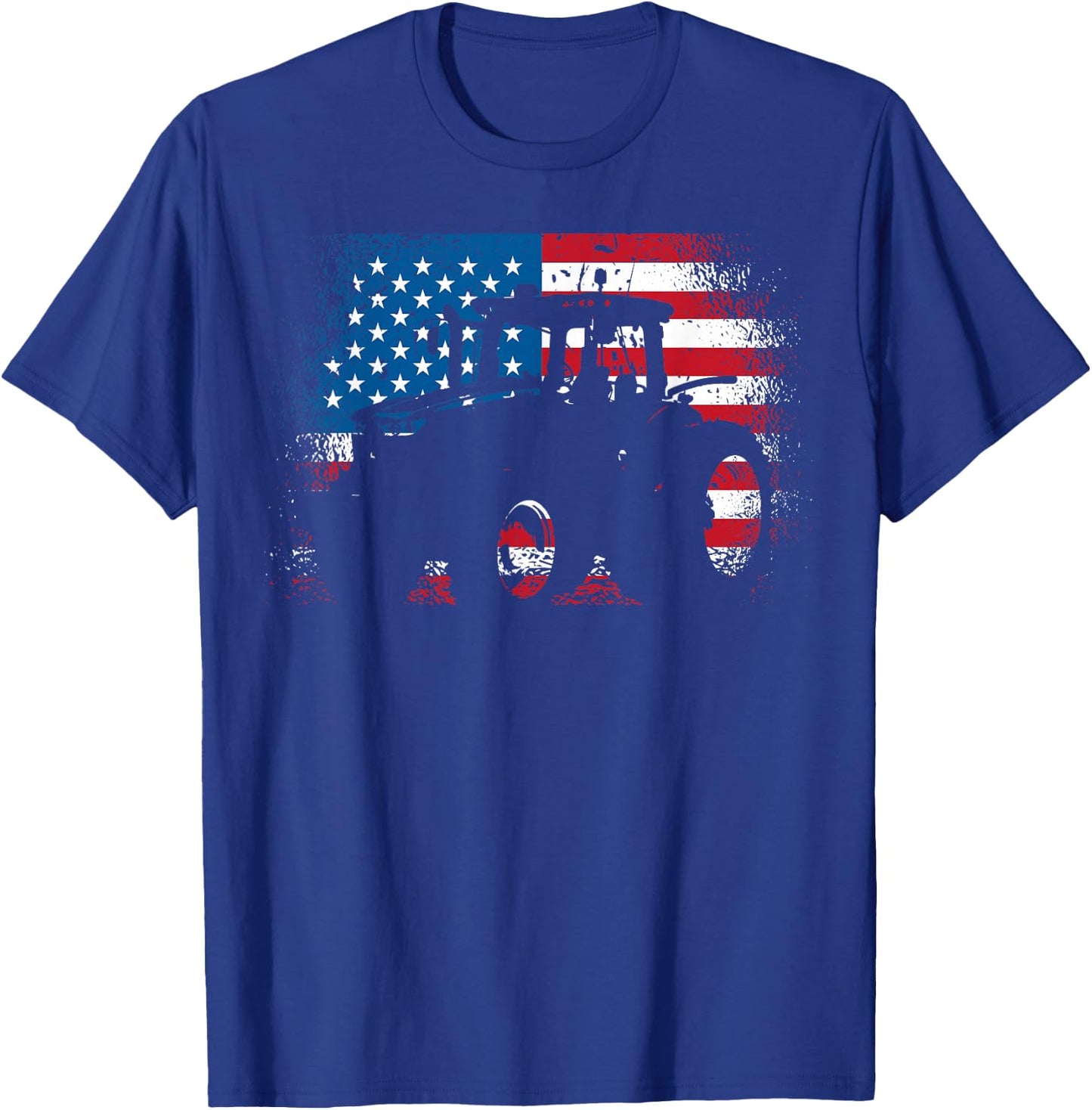 Tractor USA Flag Design for Patriotic Farmer Small T-Shirt - T-Shirt | Royal