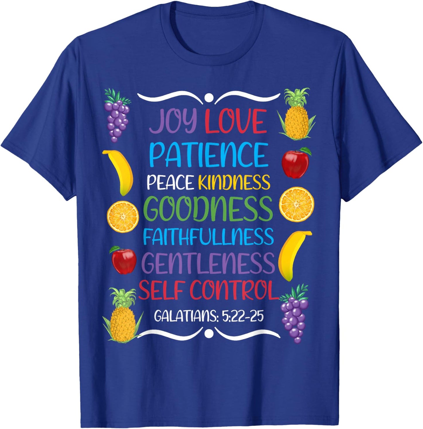 Awesome Galatians Fruit Of The Spirit Religious Verses T-Shirt - T-Shirt | Royal